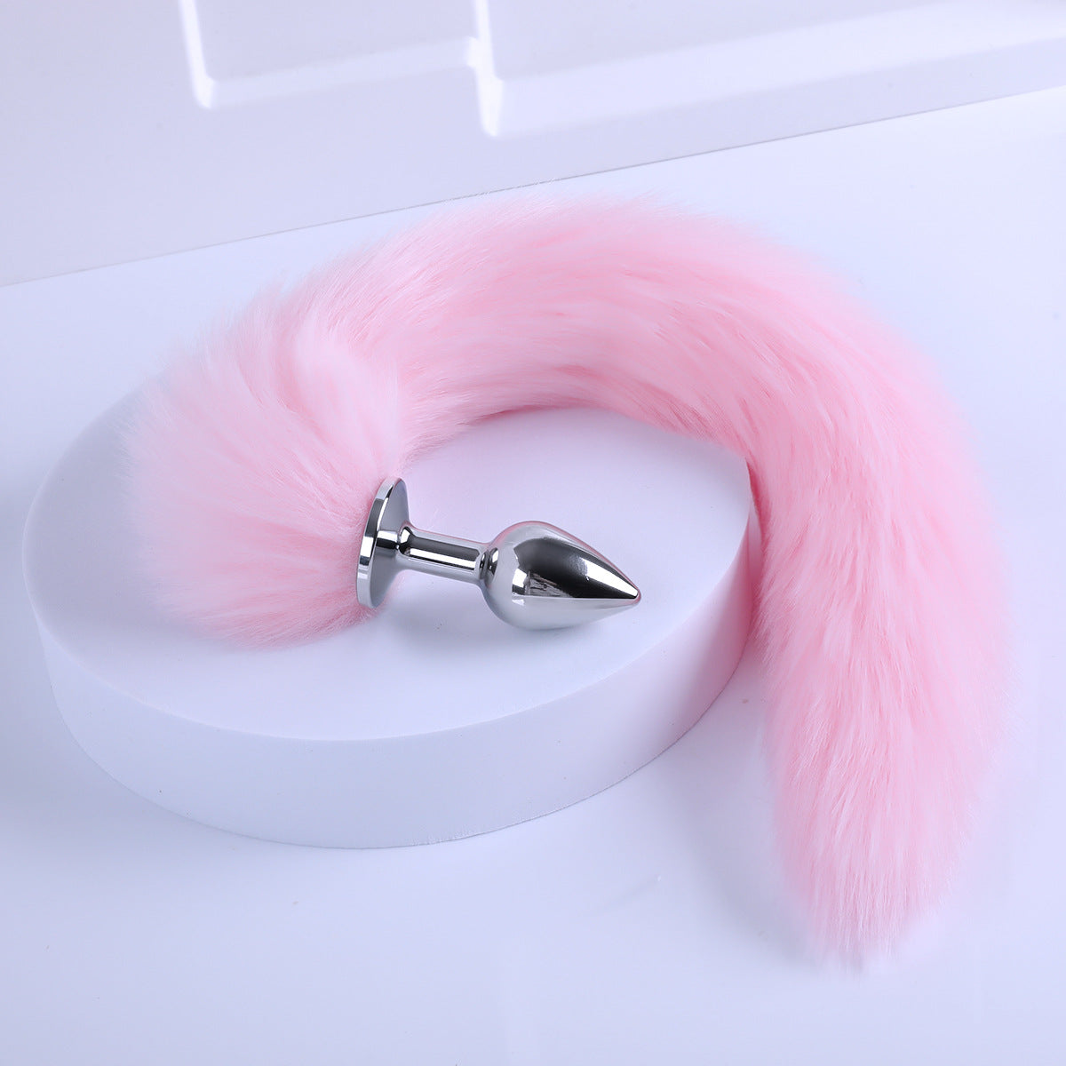 Image of sm sex detachable tail butt plug metal fox backyard anal toy passionate sex aid sex toys - Pink removable tail + 2.5cm